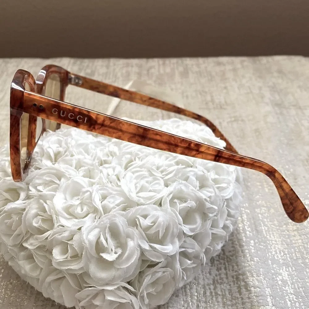 Gucci Brown Havana Rectangular/Square Sunglasses. EUC! Complete Set